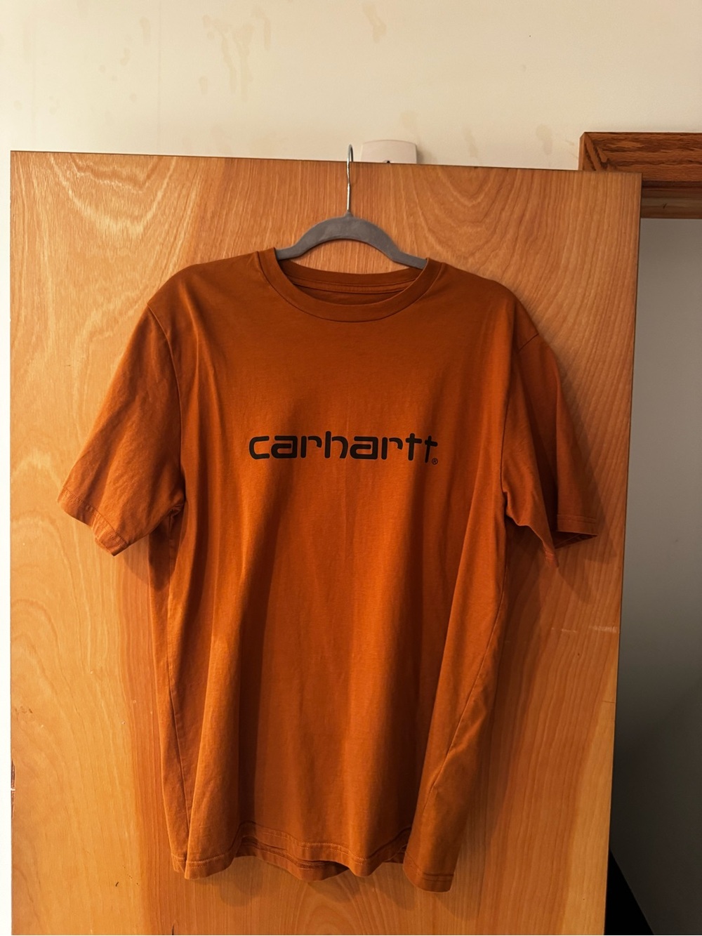 Carhartt WIP Short Sleeve Crew Tee in Rust Brown with Black Logo